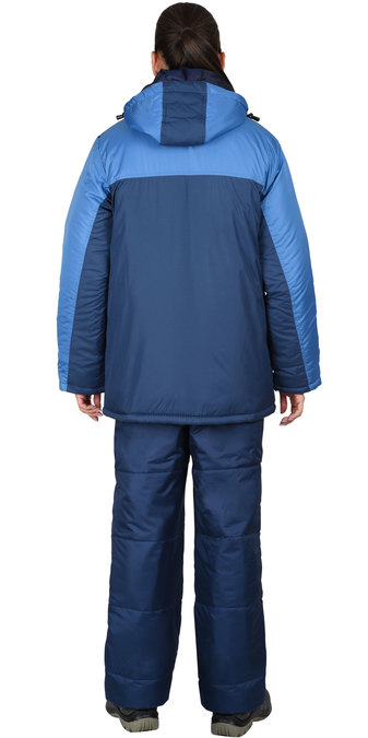 Куртка утепленная женская "Фристайл" т-синий с голубым. Ткань 100%пэ. Утеплитель: 450гр/м2  (б/р)