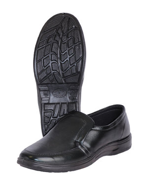 Туфли мужские на резинке черные иск. кожа (50)