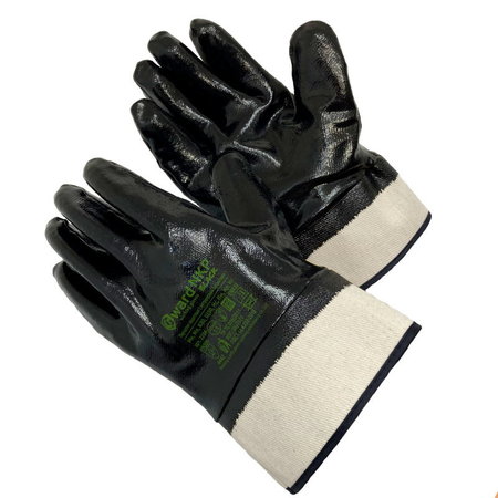 Перчатки-краги нитриловые "Gward NКP BLACK". Полный облив. Уровень защиты: 4442 (р.6 (XS))