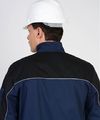 Куртка "Фотон" синяя с черными вставками, с СВ кантом. Ткань смесовая пл.245г/м2 (б/р)