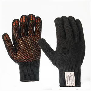 Перчатки акриловые одинарные черные с антискользящим покрытием (б/р)