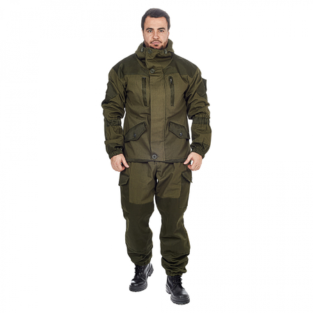 Костюм демисезонный Горка-5 (тк.Палатка/Грета) брюки HUNTSMAN, КМФ зеленый (б/р)